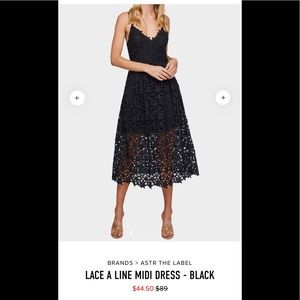 ASTR LACE A LINE MIDI DRESS